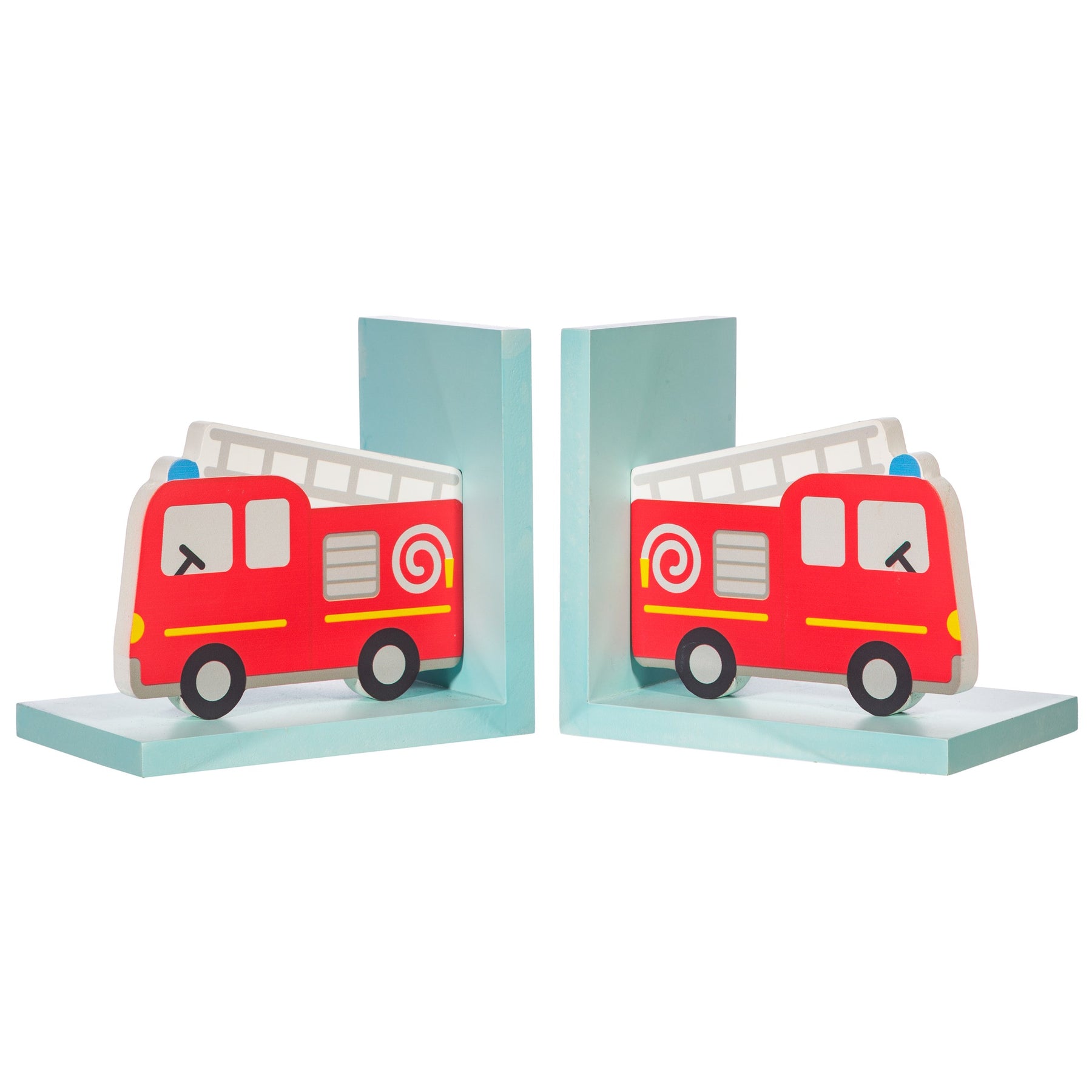Fire Engine Wooden Book Ends