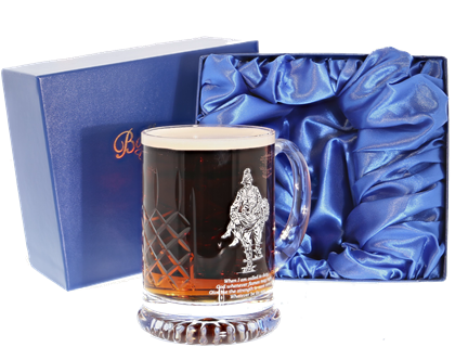 'Saved' Panel Cut Crystal Beer Tankard, Boxed - H10C