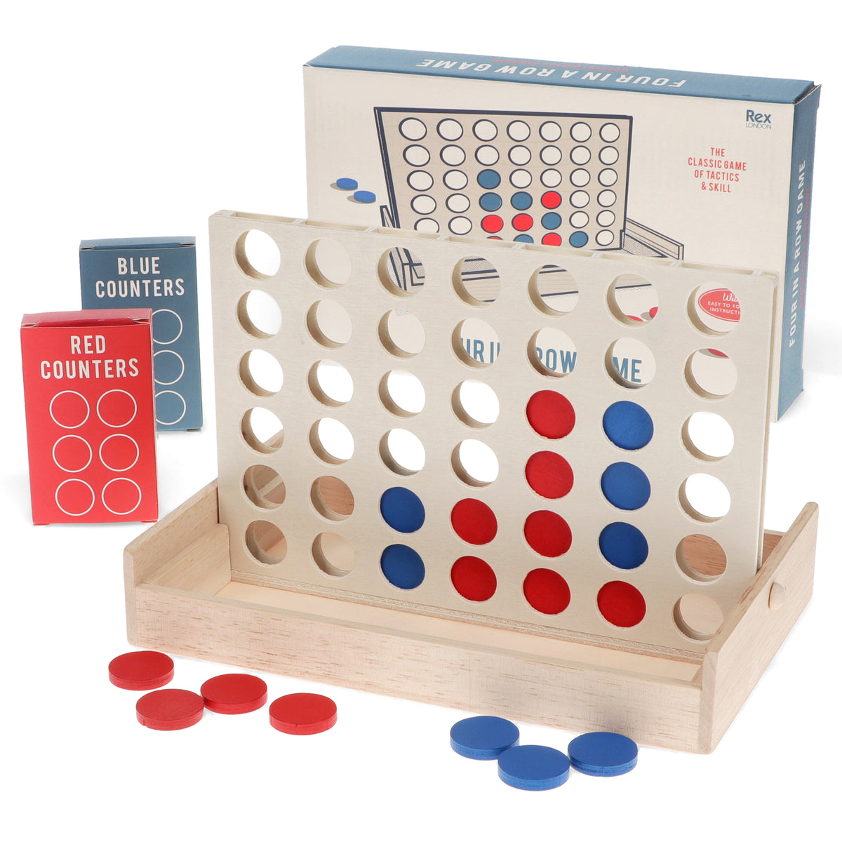 Wooden "Four in a Row" game set