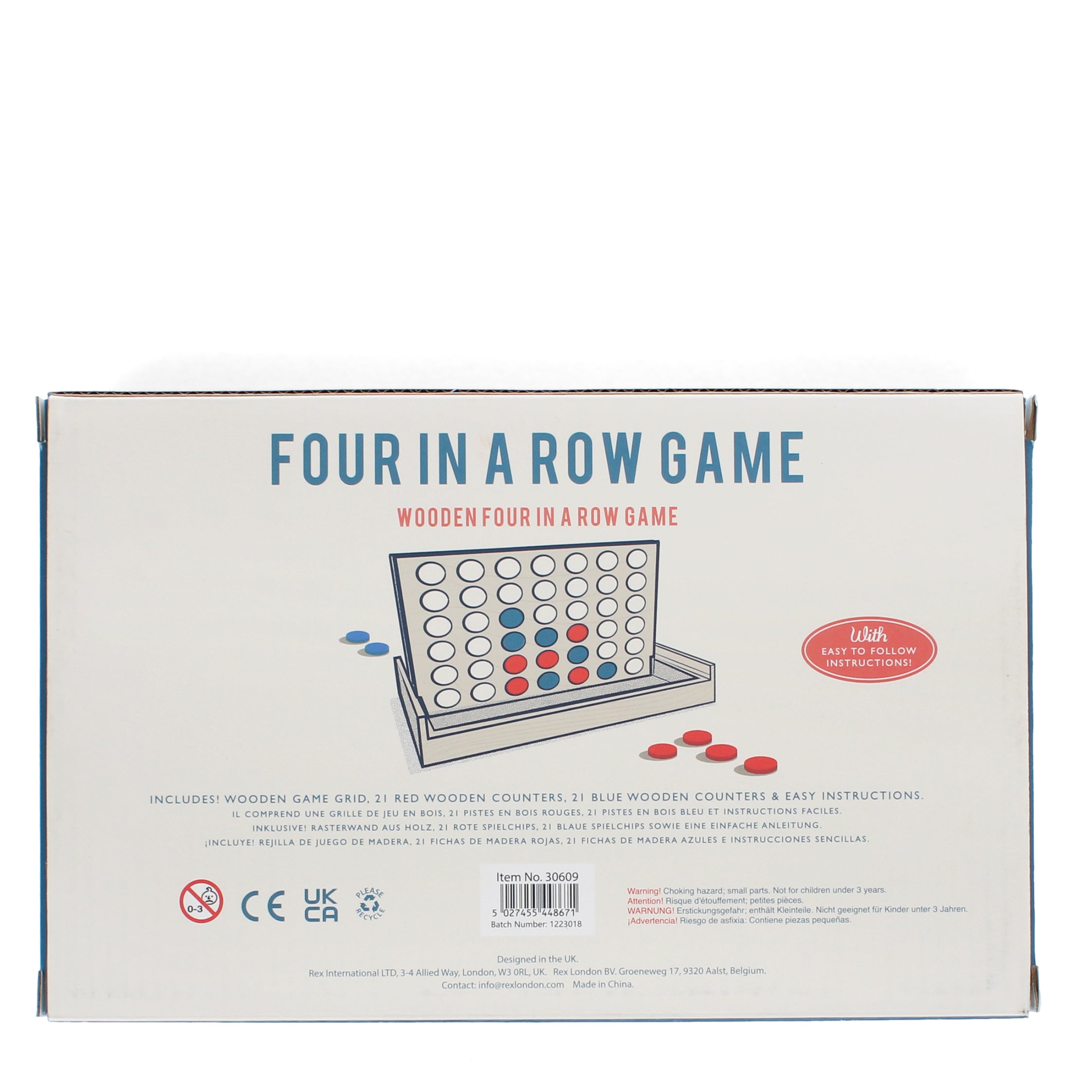 Wooden "Four in a Row" game set
