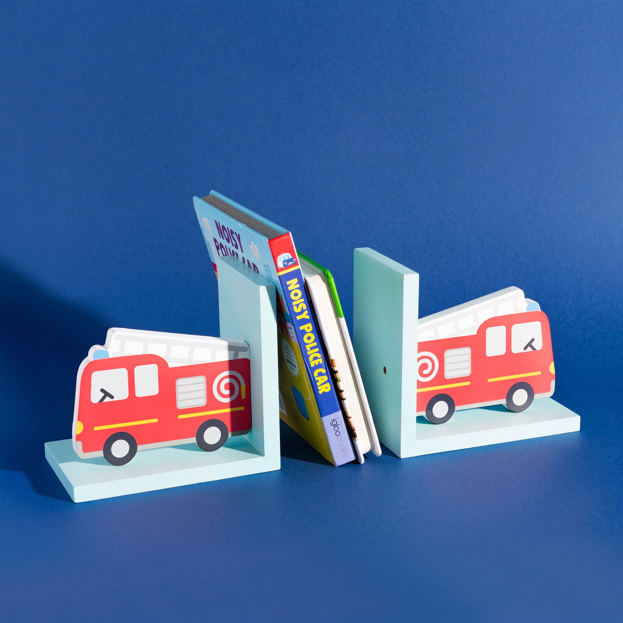 Fire Engine Wooden Book Ends