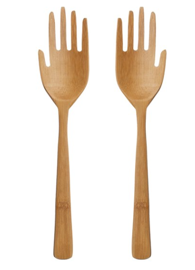 Bamboo Hands Salad Servers