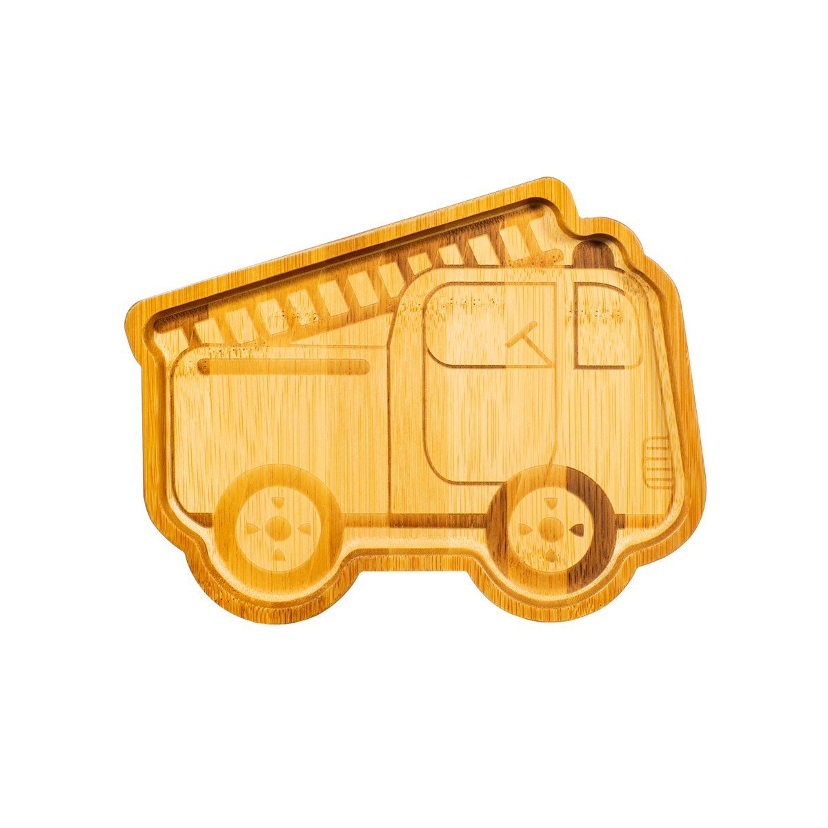 Fire Engine Bamboo Plate