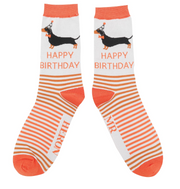Mr Heron 'Happy Birthday' Sausage Dog Socks