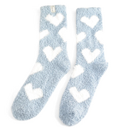 Miss Sparrow Fluffy Hearts Socks Blue