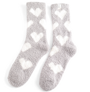 Miss Sparrow Fluffy Hearts Socks Grey