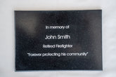 "In Memory" Plaque for Fallen Firefighters