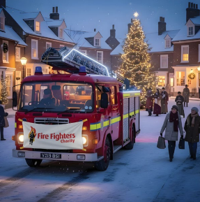 Fire Engine Christmas Card