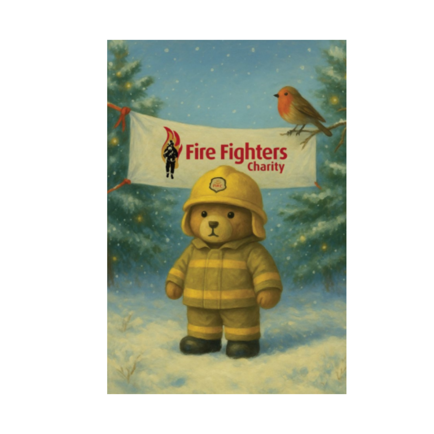Gold Bear Christmas Card