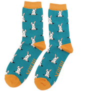 Mr Heron Teal Bunny Socks
