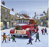 Vintage Fire Engine Christmas Card