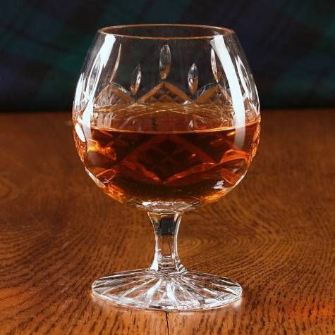 Brigade Engraved Panel Cut Crystal Brandy Goblet- J30B