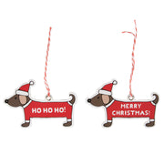 Santa Sausage Dog Gift Tags