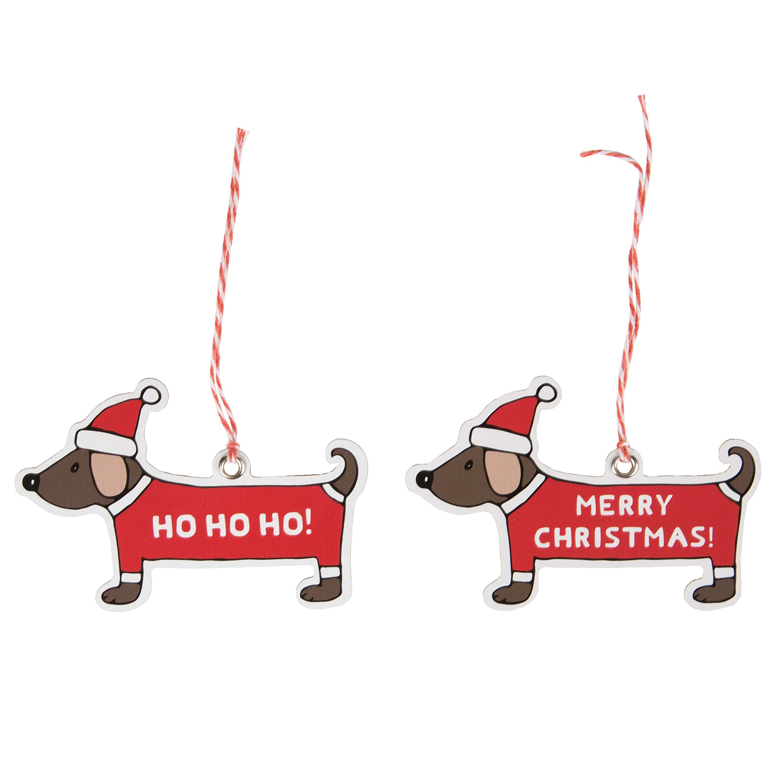 Santa Sausage Dog Gift Tags