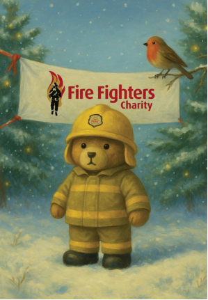 Gold Bear Christmas Card