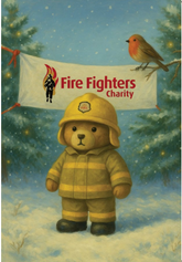 Gold Bear Christmas Card