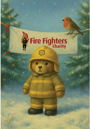 Gold Bear Christmas Card