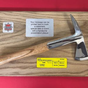 Mounted Presentation Axe on Board