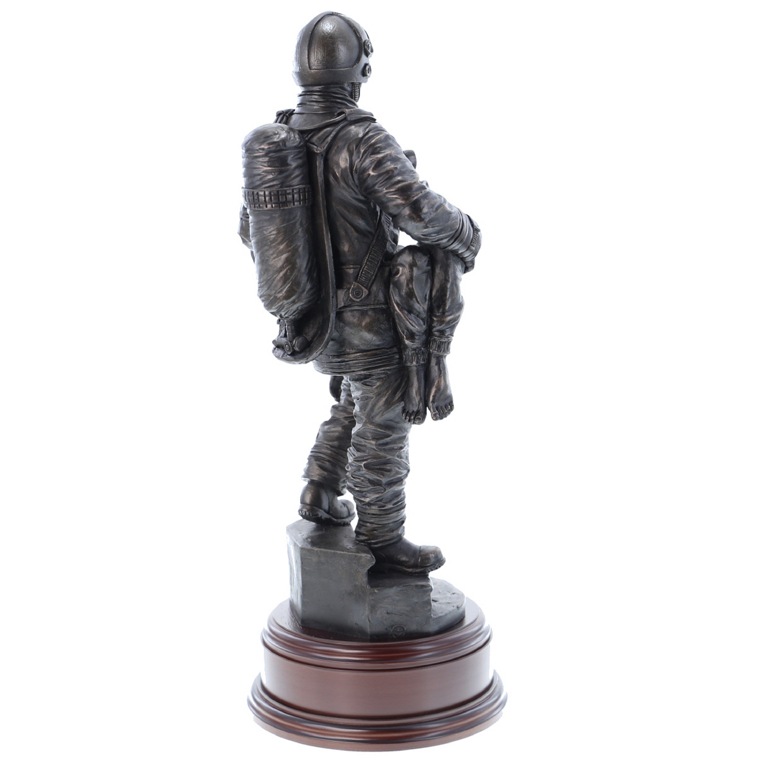 Modern British Firefighter with Girl - 11" Bronze AF1G