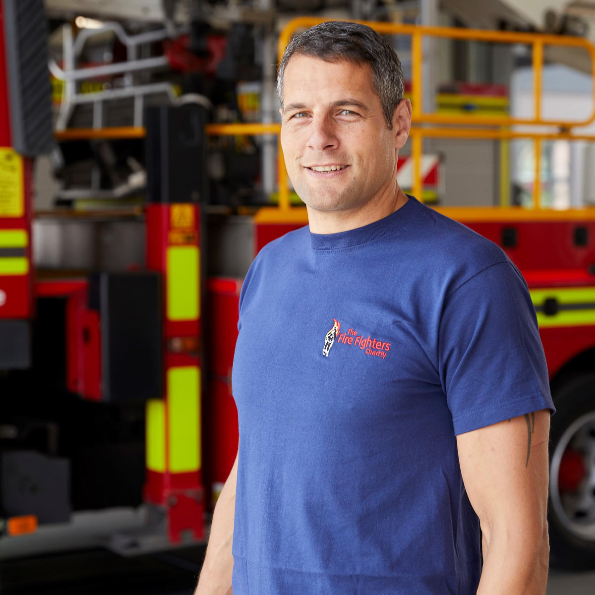 The Fire Fighters Charity Round Necked T-shirt - Navy Blue