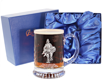 'Saved' Panel Cut Crystal Beer Tankard, Boxed - H10C