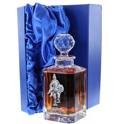 'Saved' Panel Cut Crystal Brandy Decanter, Boxed - H30A