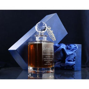 Brigade Engraved Plain Crystal Whisky Decanter, Boxed - H21A