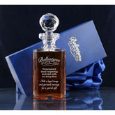 Brigade Engraved Panel Cut Brandy Decanter, Boxed - H30A