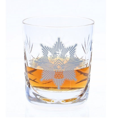 Brigade Engraved Panel Cut Crystal Whisky Tumbler - J20B